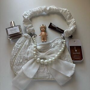 𐙚 Coquette Pearl Bowknot Bag